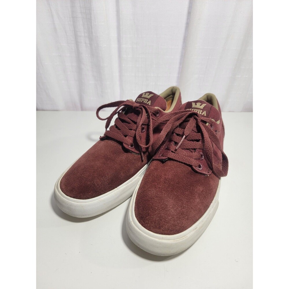 Supra Chino Burgundy Khaki White Mens Size 8 US Skateboard Shoes S54501